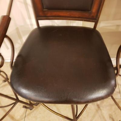 Four Wood and Metal Bar Stools (K-KD)