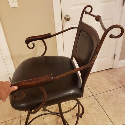 Four Wood and Metal Bar Stools (K-KD)