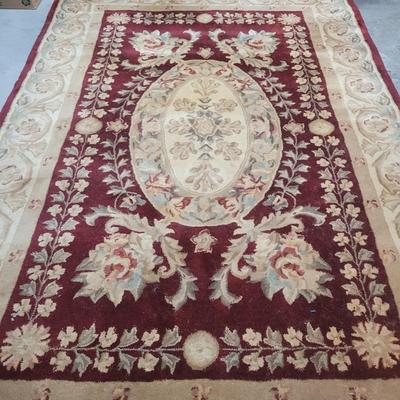 5' x 8' Maroon and Beige Area Rug (BB-EL)