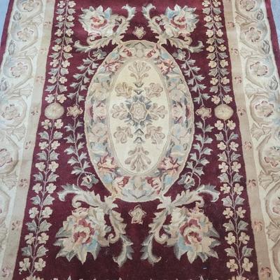 5' x 8' Maroon and Beige Area Rug (BB-EL)