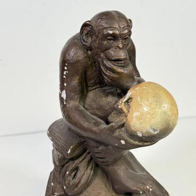 LOT 151B: Vintage “The Thinker” Statue and Monkey Statue