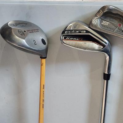 Sale Photo Thumbnail #87: Huge Golf Club Lot. All in good condition and higher end clubs kept in sleeves. Over 60 clubs. 
Ping, Big Bertha, Cobra and so many more.