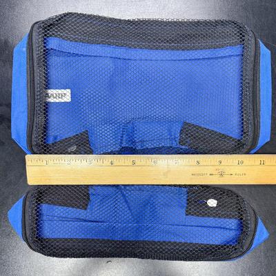 Sale Photo Thumbnail #404: Royal Blue nylon with black breathable mesh. 2 are approx. 13" x 10" x 3", 1 is approx. 11" x 7" x 2", and 1 is approx. 10" x 4" x 2".  New condition.