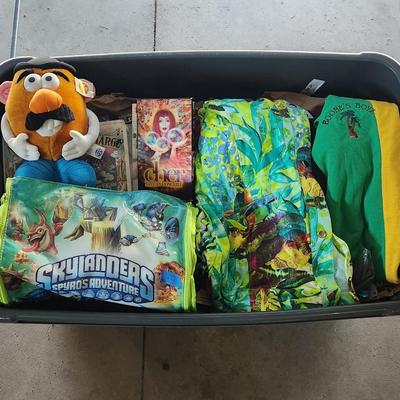 Sale Photo Thumbnail #92: You will receive all items pictured plus different items that will be in tote. Items like Movies, vintage shirts and pants other toys

***Bin Not Included***