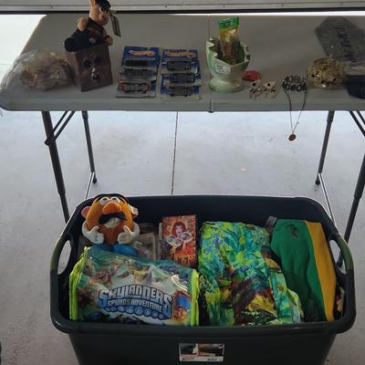 Sale Photo Thumbnail #89: You will receive all items pictured plus different items that will be in tote. Items like Movies, vintage shirts and pants other toys

***Bin Not Included***