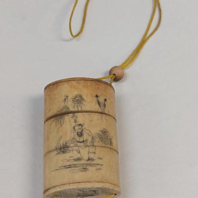 Japanese Carved Bone Engraved Inro