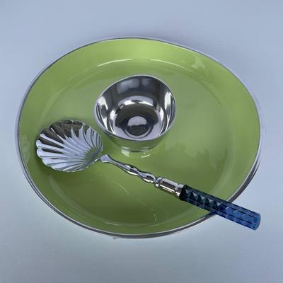 RLM Studio Green enamel metal chip and dip tray