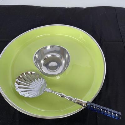 RLM Studio Green enamel metal chip and dip tray