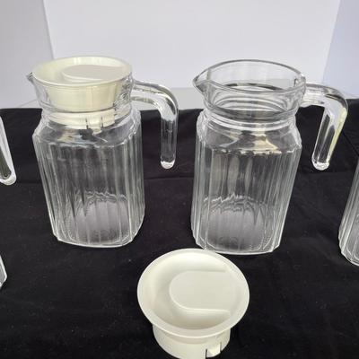 New Luminarc glass Pitchers with Lids