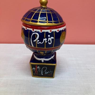 Sale Photo Thumbnail #239: Cute ceramic Paris treat jar for use or display