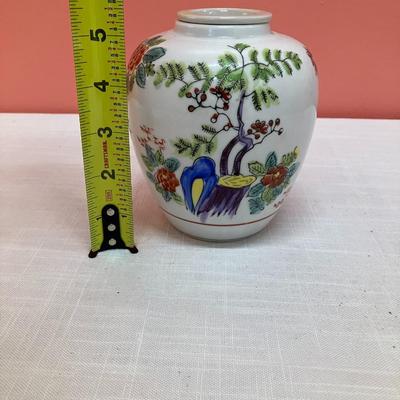Sale Photo Thumbnail #247: Small hand painted ginger pot with lid