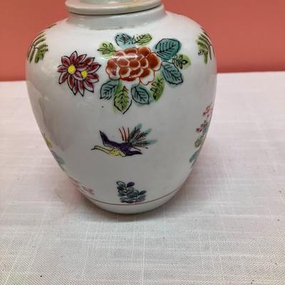 Sale Photo Thumbnail #248: Small hand painted ginger pot with lid