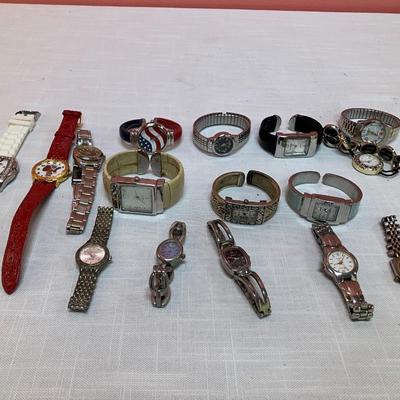 Sale Photo Thumbnail #257: Collection of 16 casual watches, mostly women's styles