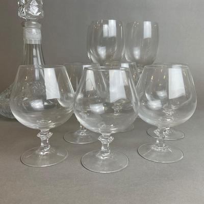 K838 Assortment Of Goblets and Glass Decanter