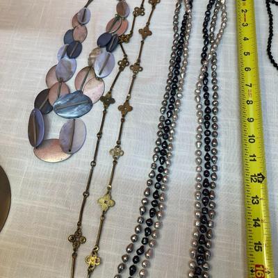 Sale Photo Thumbnail #293: Set of 7 assorted colors of beaded necklaces, costume jewelry