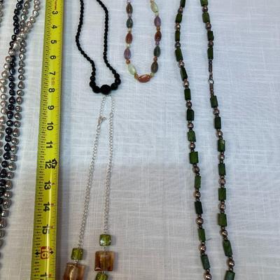 Sale Photo Thumbnail #294: Set of 7 assorted colors of beaded necklaces, costume jewelry