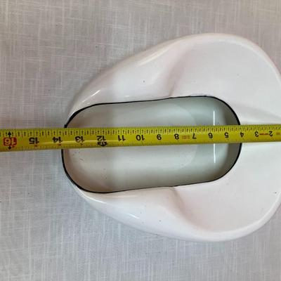 Sale Photo Thumbnail #319: Very unique! Black/white enamel bed pan. Great collector's or conversation piece! Maybe a new chip/dip bowl?!?