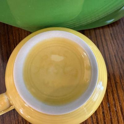 FIESTAWARE CUPS/SAUCERS, PITCHER, BOWLS AND PLATTERS