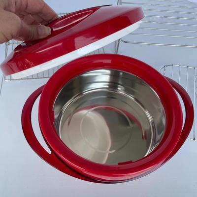 New Insulated Red Bowl, Cooling Racks