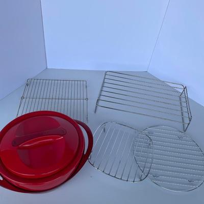 New Insulated Red Bowl, Cooling Racks