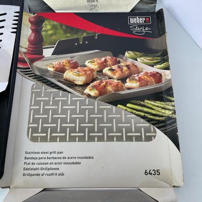New Large Grill Set with Stainless Tools and Pans