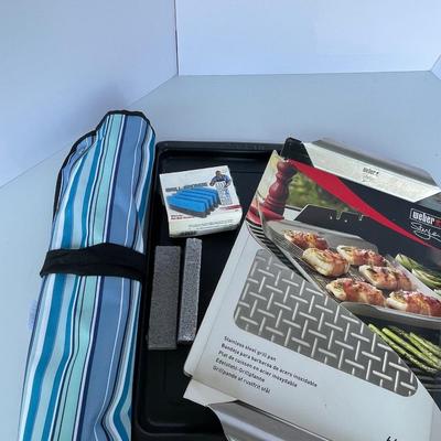 New Large Grill Set with Stainless Tools and Pans