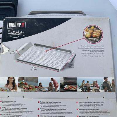 New Large Grill Set with Stainless Tools and Pans