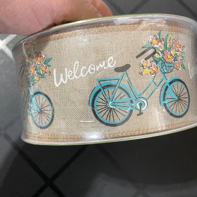 Great Adventure Bicycle Sign/Wired Ribbon