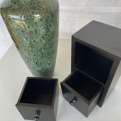 Pier 1 Vase, Black drawers Decor