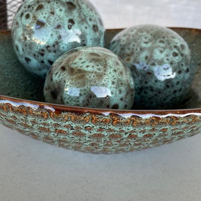 Ceramic Bowl with balls, Wine Cork Holder