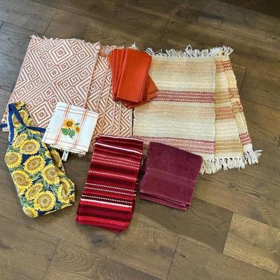 PLACE MATS, NAPKINS, TOWELS AND APRON