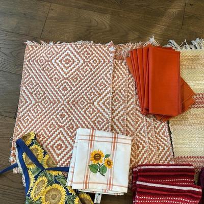 PLACE MATS, NAPKINS, TOWELS AND APRON