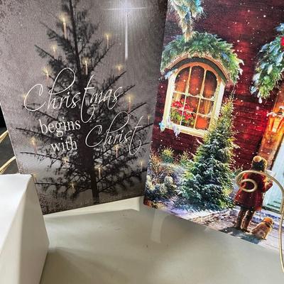 XL Christmas Decor Lot with 2 Pictures