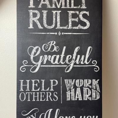 Family Rules Canvas Art