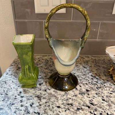VINTAGE DISHES AND VASE