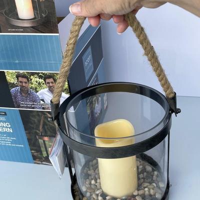 New Glass Lantern with Candle