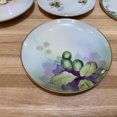 HAND PAINTED PLATES AND OTHER GLASS AND POTTERY