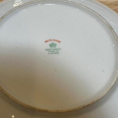 HAND PAINTED PLATES AND OTHER GLASS AND POTTERY