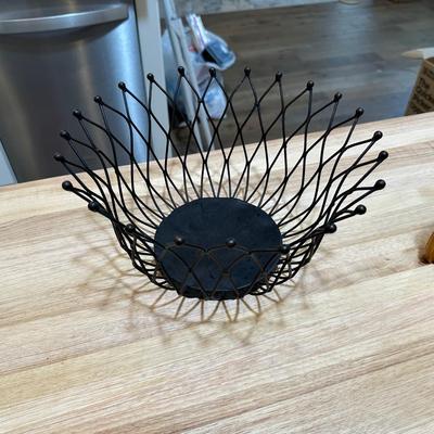 BREAD BOX, WIRE BASKET, NAPKIN RACK AND COASTERS