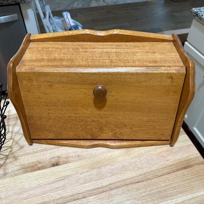 BREAD BOX, WIRE BASKET, NAPKIN RACK AND COASTERS