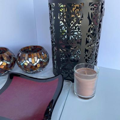 9 piece Candle Decor Plates etc