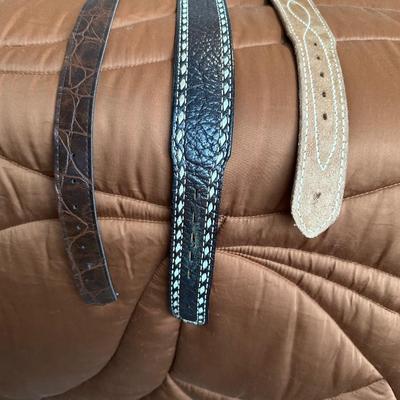 LEATHER BELTS AND BRASS BUCKLE