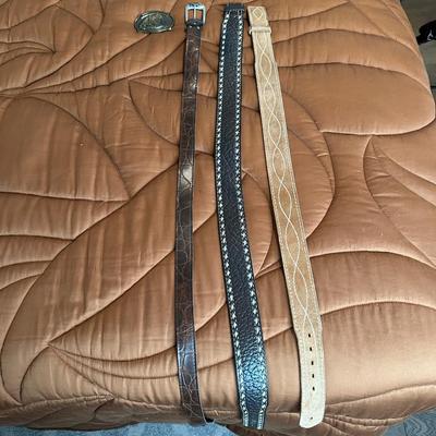LEATHER BELTS AND BRASS BUCKLE