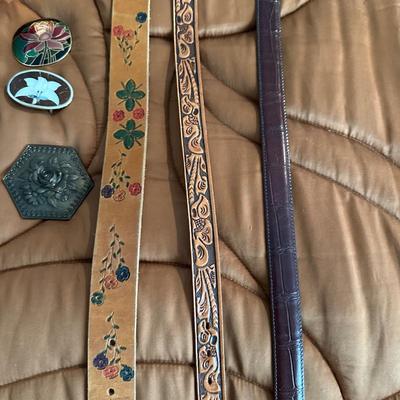 VARIETY OF LADIES BELTS AND BUCKLES