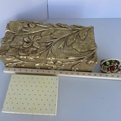 4 Cloisonné Baskets, Hallmark Ceramic Frame