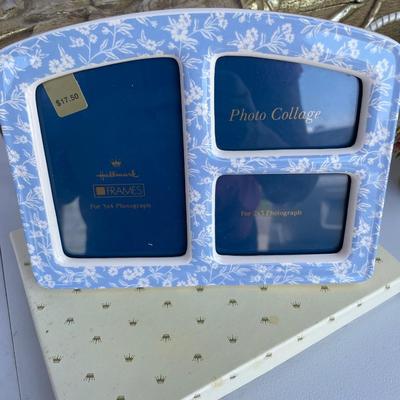 4 Cloisonné Baskets, Hallmark Ceramic Frame
