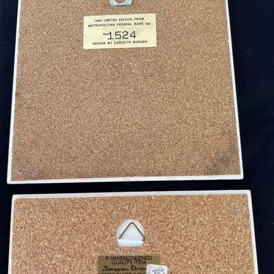 3 Metal Decorative Plates, 3 Ceramic Tiles