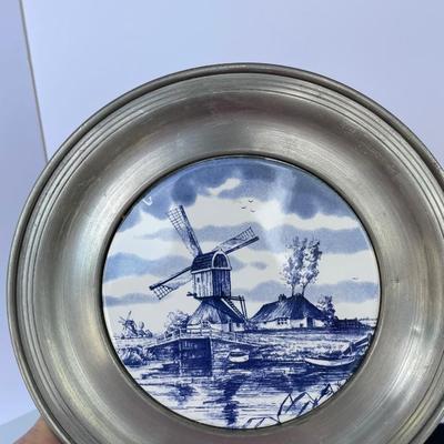 3 Metal Decorative Plates, 3 Ceramic Tiles