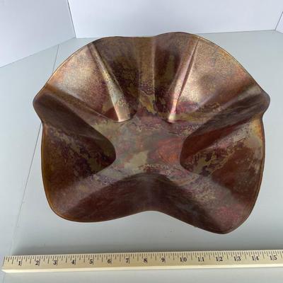Large Wavy Copper Bowl