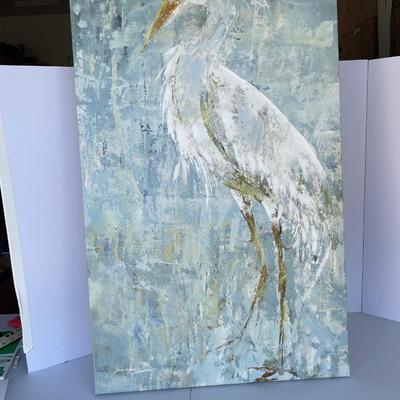 Large Heron Canvas Wall Art